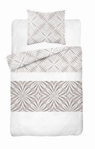 Pościel Satynowa 140x200  Mozaika Ornamenty Popiel 