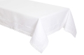  Biały obrus z Mereżką i koroną 130x160 Elegancki jak Len  