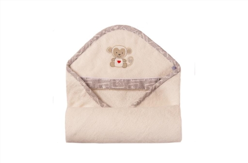 Kąpielowe okrycie niemowlęce 100x100 BAMBOO kremowe
