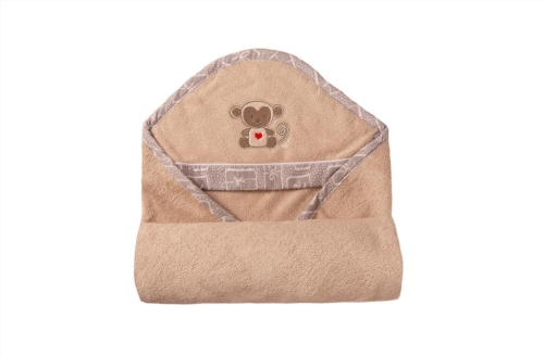 Kąpielowe okrycie niemowlęce 100x100 BAMBOO beżowe