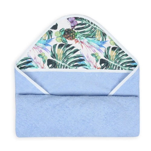 Kąpielowe okrycie niemowlęce 100x100 MAXI PRINT niebieskie