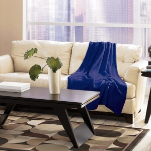  Koc Jednobarwny 150x200 Plain Granat Chaber miękki puszysty