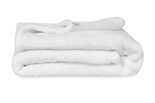 Kocyk Dziecięcy BONO 75x100 Gładki Miękki Puszysty biały