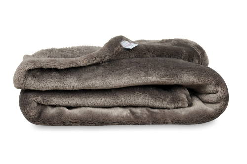  Kocyk Dziecięcy BONO 75x100 Gładki Miękki Puszysty Odcienie Brązu