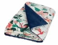 Kocyk VELVET 75x100 Satyna Bawełna + Velvet Tropikalne Kwiaty