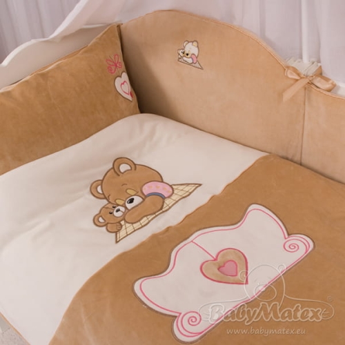 Komplet Pościeli Bawełnianej 3 Częściowej 100x135 Misiaczki BEARS Brązowa