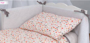 Komplet Pościeli Bawełnianej 3 Częściowej 100x135 PRETTY Biała W Znaczki