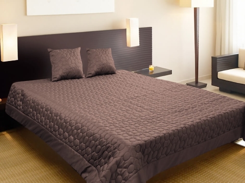 Narzuta Dekoracyjna 170x210 ORIENTAL Brązowa Pikowana Bąbelki