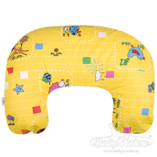 Poduszka Pozycjonująca Rogal z Bawełny 140cm miniRELAX Żółta Zwierzątka