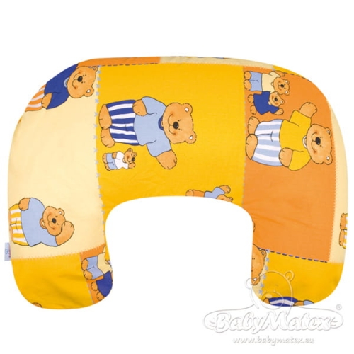 Poduszka Pozycjonująca Rogal z Bawełny 140cm miniRELAX Żółta Misie