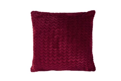 Poszewka Dekoracyjna 40x40 ZIG-ZAG Minky Wave Bordo/Ciemny Róż