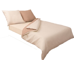 Pościel Satynowa 140x200 DOUBLE FACE Kremowo Beżowa