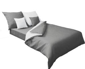  Pościel Satynowa 140x200 DOUBLE FACE Odcienie Szary/Brąz