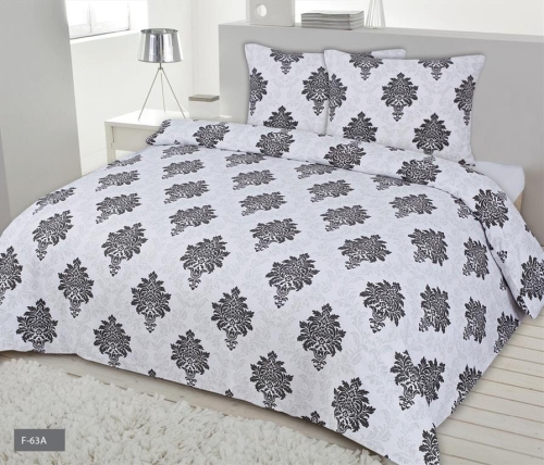 Pościel Flanelowa 140x200 F63A Czarny Ornament 