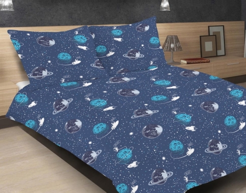 Pościel Satynowa 220x200 EXCLUSIVE 52 Kosmos