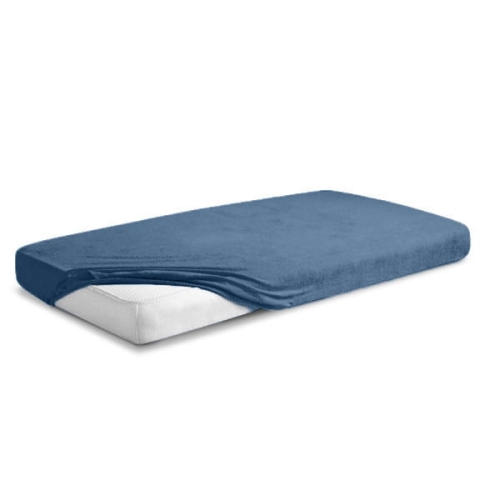 Prześcieradło Frotte z Gumką 110/120x190/200 PREMIUM Szaro Niebieskie