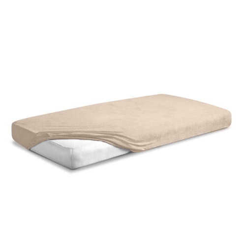 Prześcieradło Frotte z Gumką 110/120x190/200 PREMIUM Beżowe
