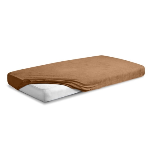 Prześcieradło Frotte z Gumką 110/120x190/200 PREMIUM Jasnobrązowe