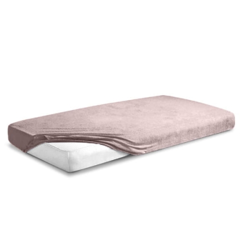 Prześcieradło Frotte z Gumką 110/120x190/200 PREMIUM Pudrowo Różowe