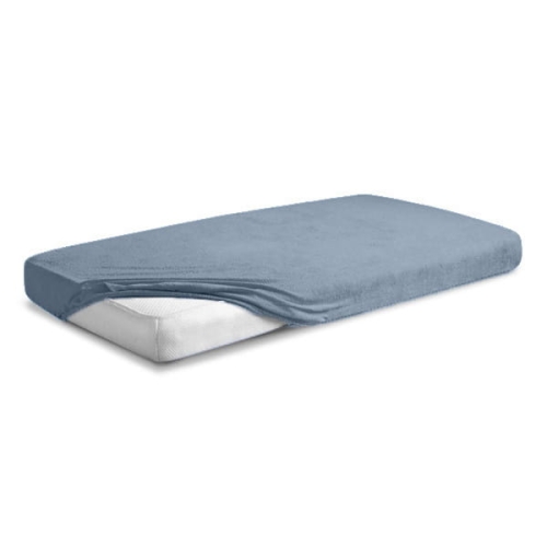 Prześcieradło Frotte z Gumką 150/160x190/200 PREMIUM Szaro Niebieskie