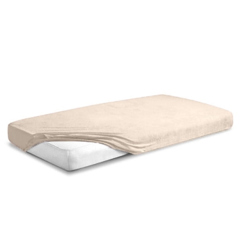 Prześcieradło Frotte z Gumką 90/100x190/200 PREMIUM Kremowe