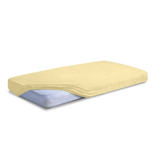 Prześcieradło Frotte z Gumką 110/120x190/200 CLASSIC Pastelowo Żółte