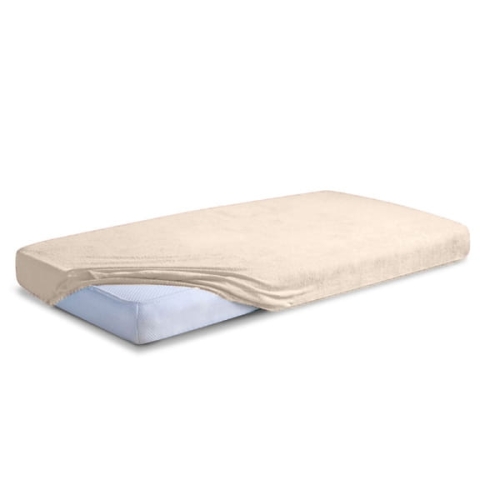 Prześcieradło Frotte z Gumką 110/120x190/200 CLASSIC Kremowe