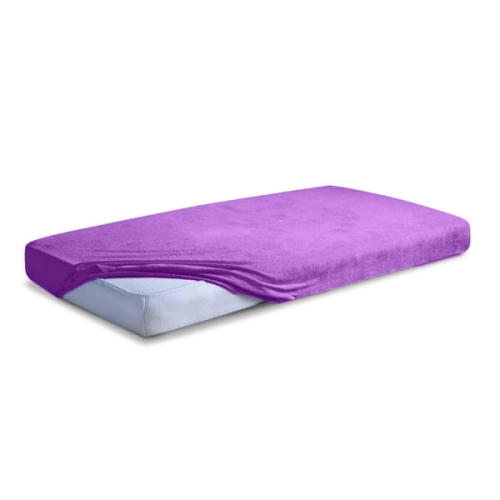  Prześcieradło Frotte z Gumką 110/120x190/200 CLASSIC Fioletowe