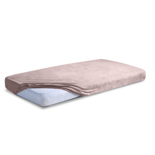 Prześcieradło Frotte z Gumką 110/120x190/200 CLASSIC Pudrowo Różowe