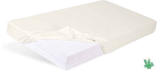  Prześcieradło Jersey Bambusowe 60x120x10 BAMBOO z gumą Kremowe