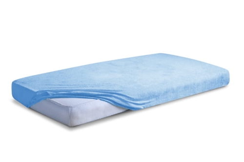 Prześcieradło Frotte z gumą CLASSIC 70x140x10 Błękitne