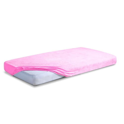  Prześcieradło Frotte z gumą CLASSIC 70x140x10 Różowe