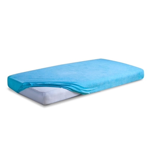  Prześcieradło Frotte z gumą PREMIUM 70x140x10 Niebieskie