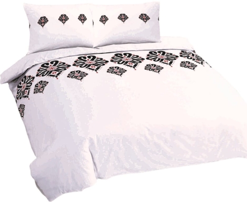 Pościel Bawełniana deSATIN  RANFORCE 160x200 Parzenica- biała R23