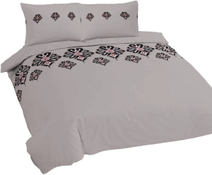 Pościel Bawełniana deSATIN  RANFORCE 160x200 Parzenica- szara R22