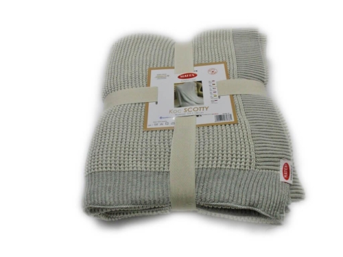 Koc Bawełniany Scotty 150x125 Jasny Szary Vanilia