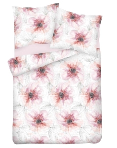 Pościel satynowa Matex PREMIUM 140x200 Różowe Kwiaty 