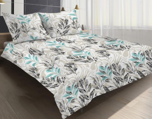 Pościel satynowa Matex PREMIUM 160x200 Kwiaty Beż