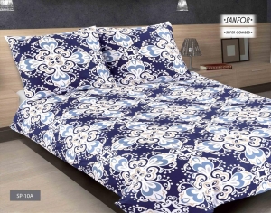  Pościel satynowa Matex PREMIUM 160x200 Granatowe Tło Ornamenty