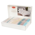  Pościel satynowa Matex PREMIUM 220x200 Niebieskie Pasy