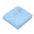 Kąpielowe okrycie niemowlęce 80x80 ROBIN Baby blue Ptaszek