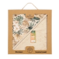 Kąpielowe okrycie BAMBOO DESIGN 100x100 Beżowe w Kwiaty Liście
