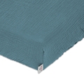 Prześcieradło MUSLIN Z Gumą 60x120x10 W Pudełku Turkusowe