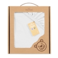 Prześcieradło MUSLIN Z Gumą 70x140x10 W Pudełku Białe