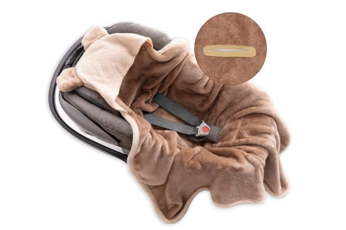 Kocyk KOALA MUSLIN z Kapturkiem 95x95 Beżowy