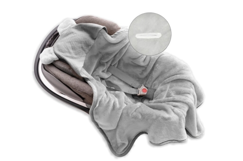 Kocyk KOALA MUSLIN z Kapturkiem 95x95 Szary