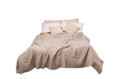  Narzuta Dekoracyjna MUŚLINA 240x210 Beżowa