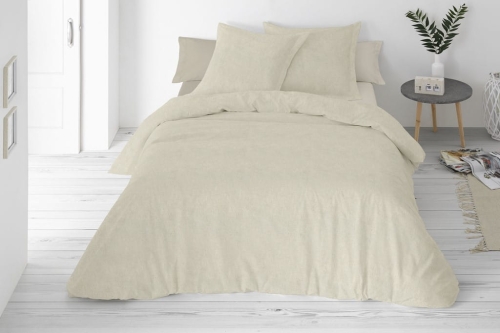 Pościel Lniana LINEN Jednobarwna 160x200 Ecru