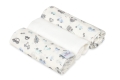 Pielucha MUSLIN DESIGN 3pak 70x80 Biała W Autka