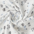 Pielucha MUSLIN DESIGN 3pak 70x80 Biała W Autka